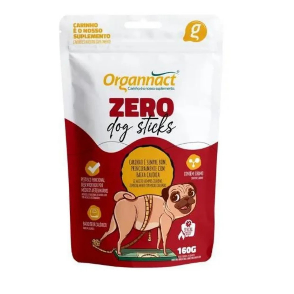 Suplemento Cães Obesos Zero Dog Sticks Plus 160g - Organnact
