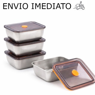 Pote com Tampa hermética Inox Vasilha Marmita Multiuso Freezer Alimentos Cozinha Organização em Oferta na Shopee