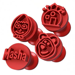 Kit Carimbo Marcador Brigadeiro MASHA E URSO Molde Festa Confeitaria Aniversário Doces