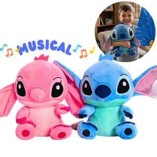 Pelúcia Lilo Stitch Angel 25cm com Som Bichinho Antialérgico Infantil Presente Fofo