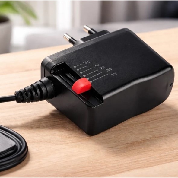 Fonte Tensão Ajustável UNIVERSAL MULTI PINOS FTR200 2A Bivolt Precisão Seis Opções Saída (3V, 4,5V, 5V, 6V, 9V e 12Vdc)