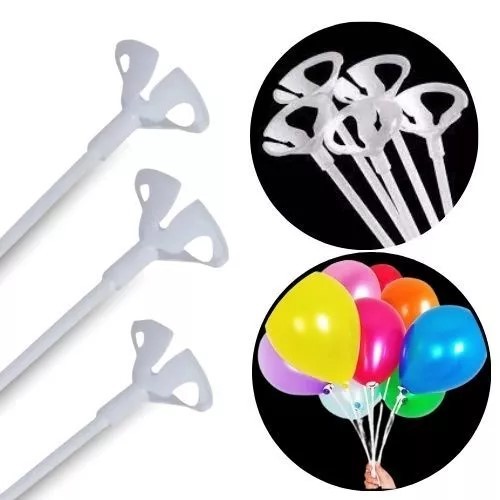30, 50 e 100 Unidades de Pega Balão Com Vareta 30 cm Suporte Haste Bexiga Decoração Festa Aniversário Chá Revelação