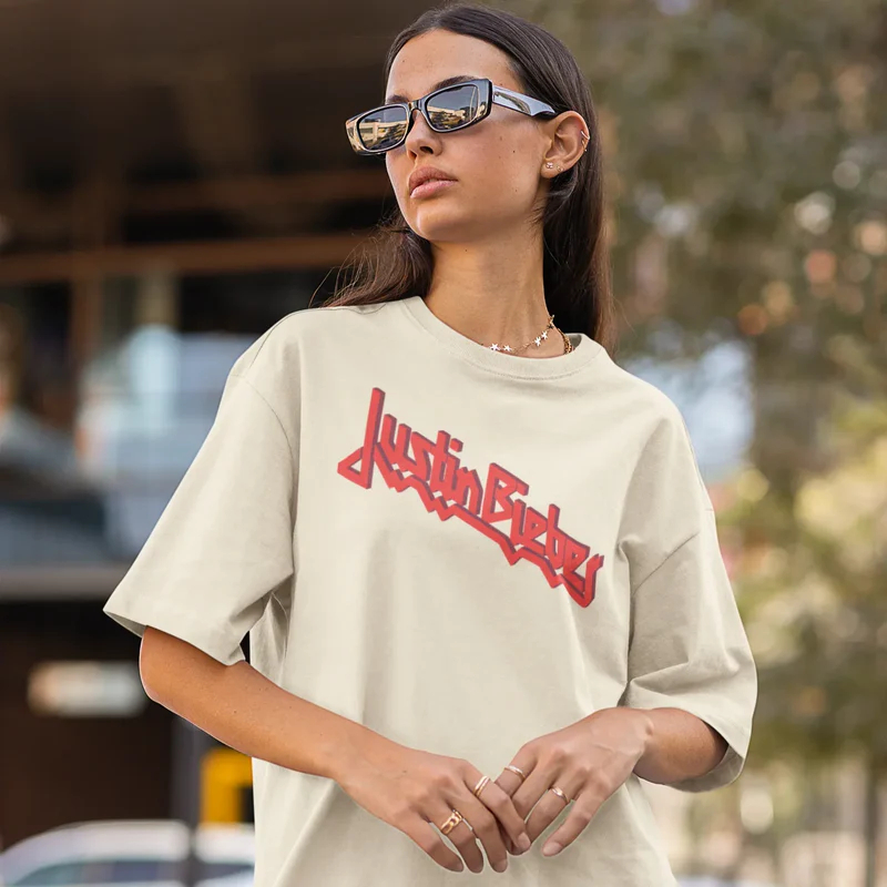 Camiseta Justin Bieber Estética TikTok Viral Streetwear Oversized
