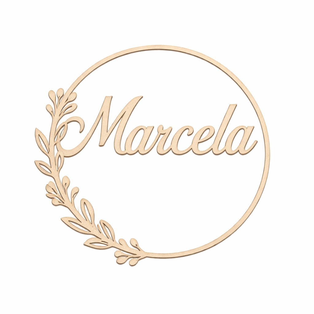 Placa Decorativa Redonda Personalizada com Nome em MDF 40cm Decoração Aniversário Casamento