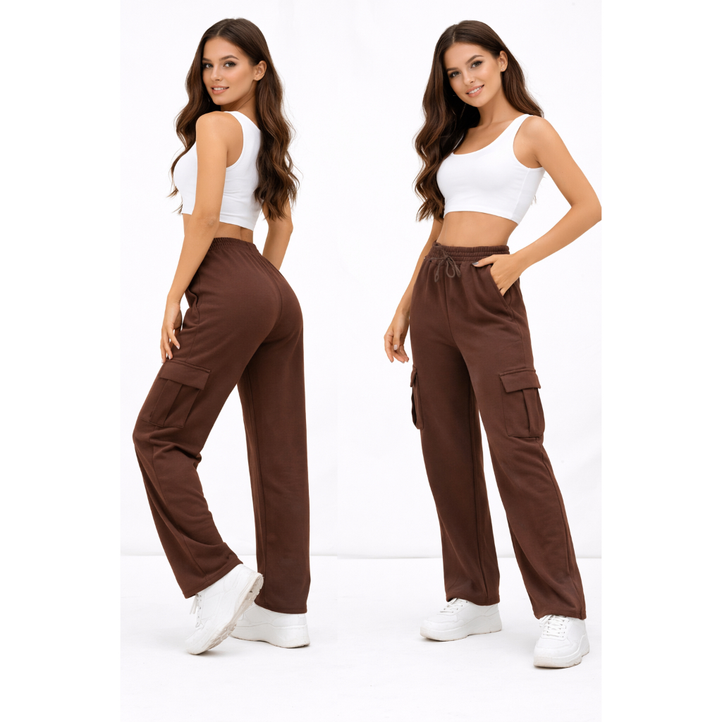Calça Cargo Moletinho Juvenil Bolço Lateral Moda Blogueirinha feminina Menina 10 ao 16