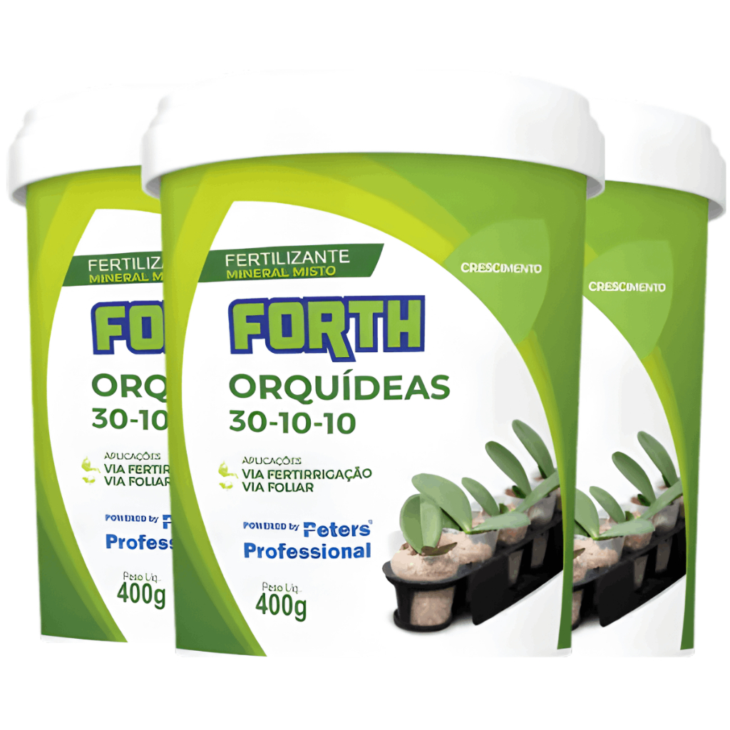 Kit 3 Crescimento De Orquídeas 30-10-10 Adubo Fertilizante 400g - Forth Jardim