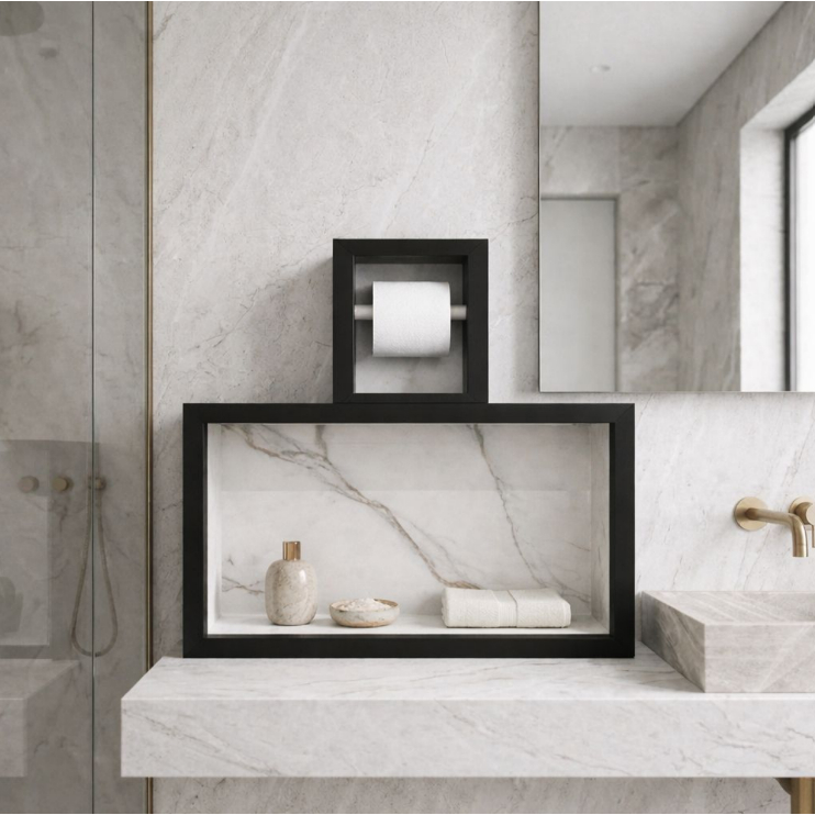 Nicho 60x30 Porcelanato + Papeleiro | Banheiro Moderno | Resistente | Full
