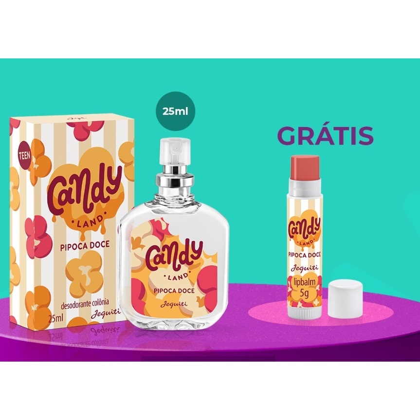 COMBO CANDY PIPOCA DOCE GLOS E COLONIA DE 25ML