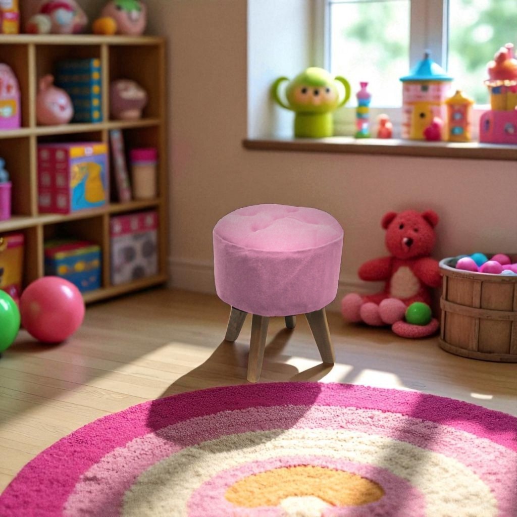 Puff Infantil PEQUENO Mini Puff Redondo Para Criança Banqueta Capitonê