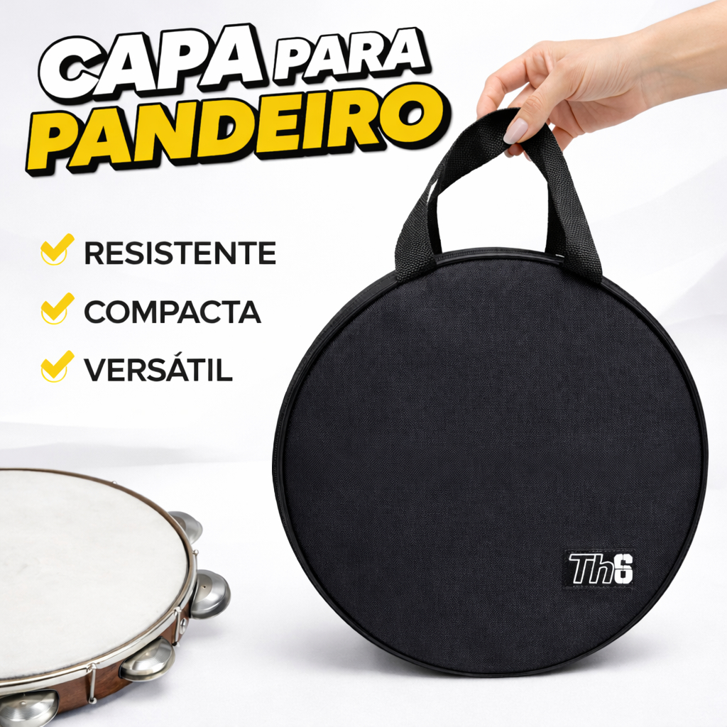 Capa de Pandeiro Simples TH6 Leve Resistente com Zíper e Alça – Sem Acolchoamento em Oferta na Shopee