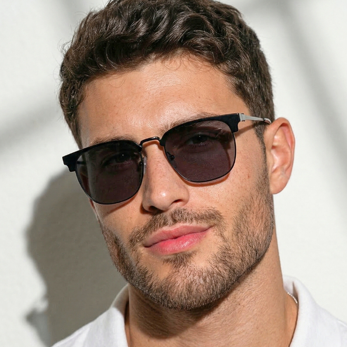 Oculos de Sol Quadrado Preto Premium Blogueira Em alta Retro Fino Classico uv400 Feminino Masculino em Oferta na Shopee