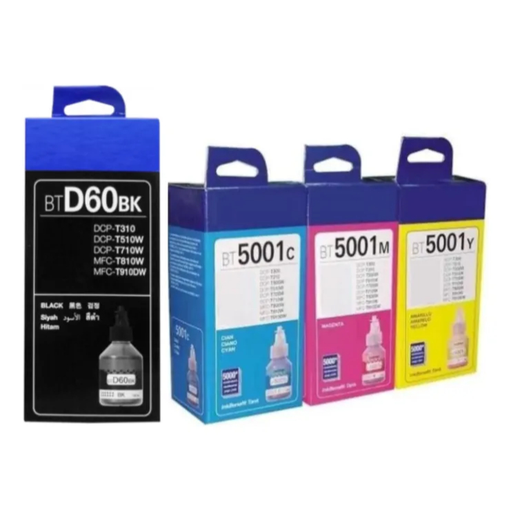 Kit 4 Refil Tinta Btd60bk Bt5001 Cmyk Dcpt310t300,t500w Bk Color Novo Lacrado