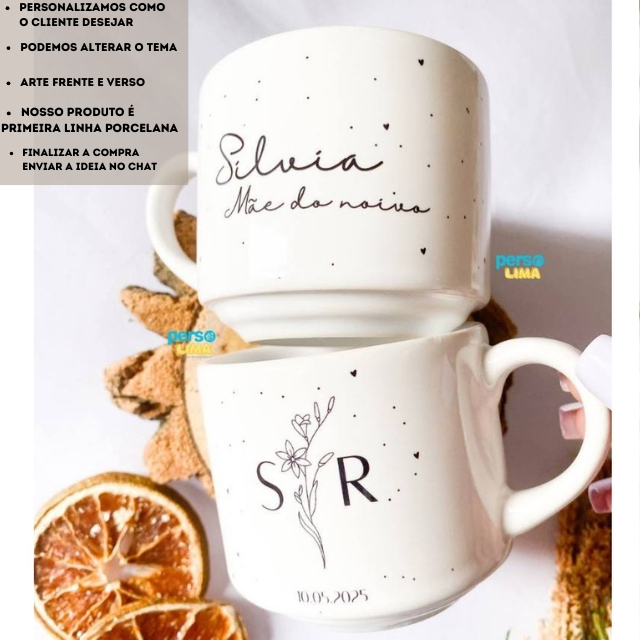 Xícara Personalizada para Padrinhos de Casamento | Caneca Madrinha com Nome | Presente Padrinhos e Dindos 180ml