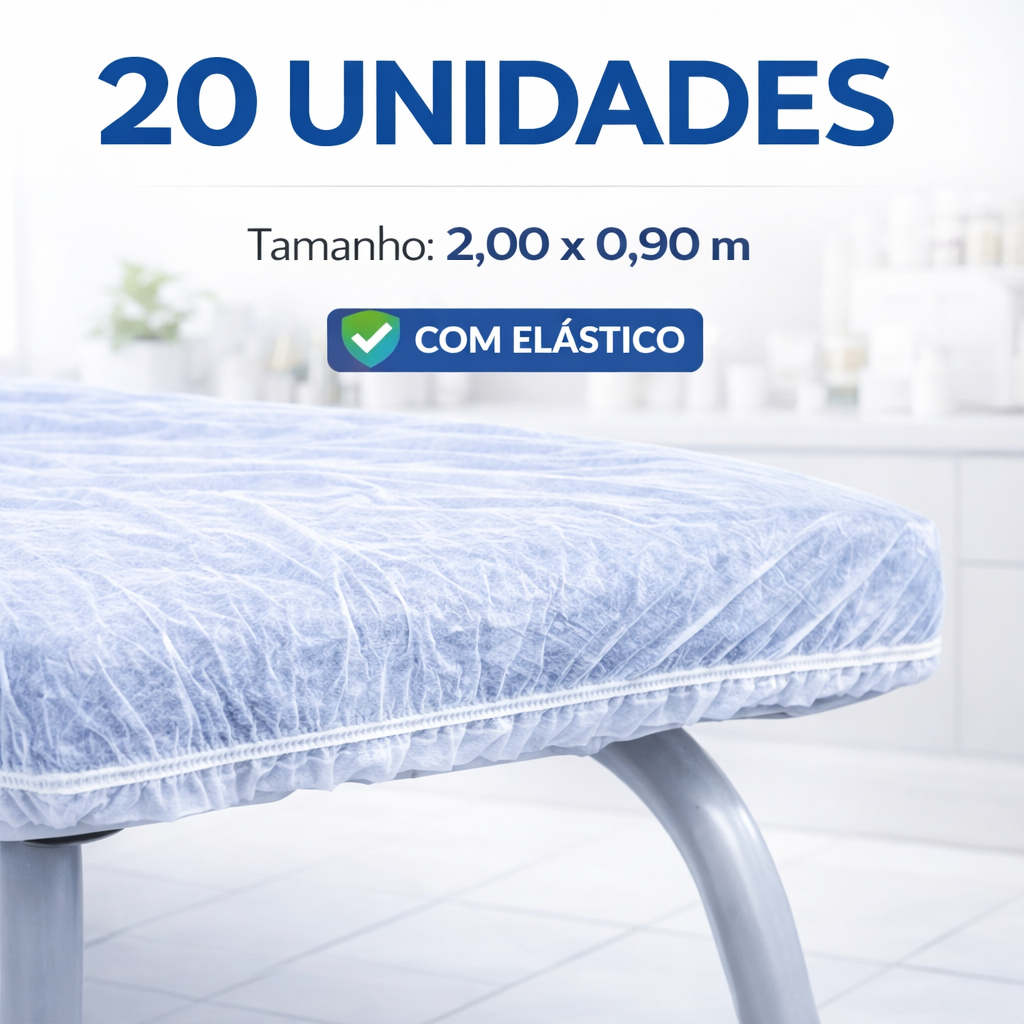 20 Lençol Descartável TNT Branco Maca 2,00x0,90 Uso Clínico Consultório Hospitalar em Oferta na Shopee
