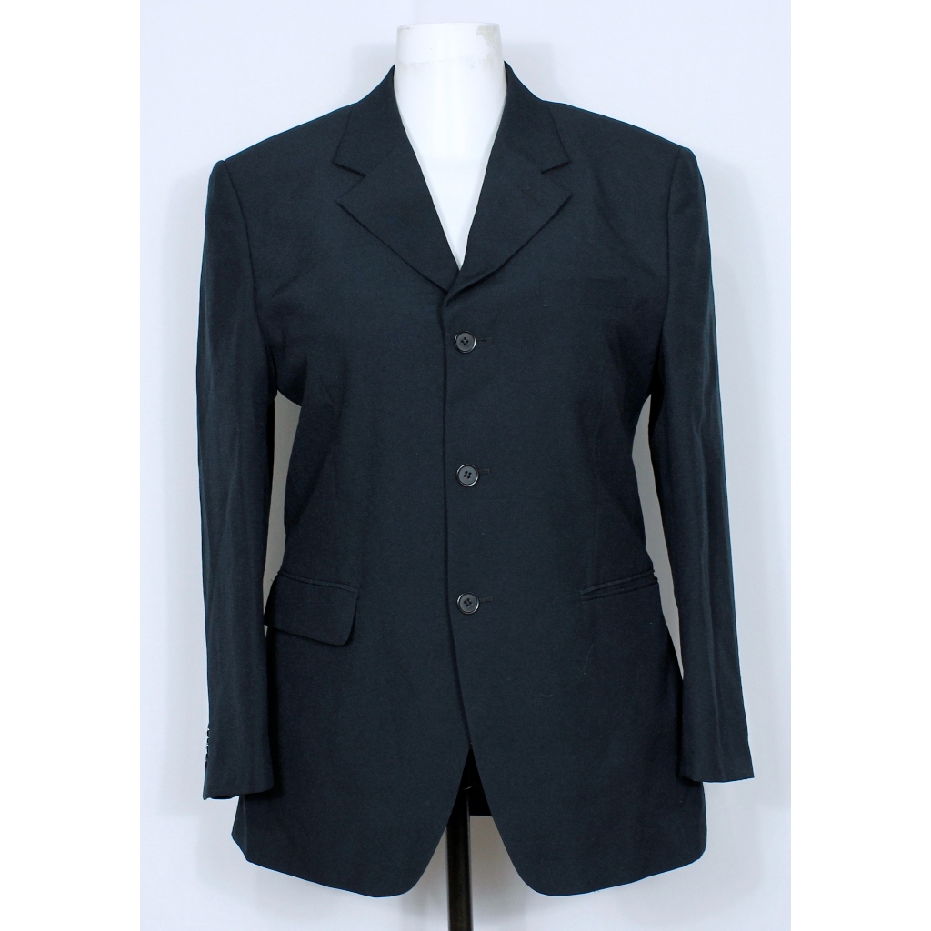 Blazer social alfaiataria masculina azul marinho bem escuro - Veste 50R - Ref. 2125 (brechó)