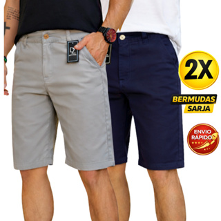 Kit 2 Bermuda Sarja Masculino Brim Alta Qualidade Modelo  Esporte Fino em Oferta na Shopee