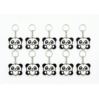 Chaveiro de Panda Fofo - Preto e Branco – Lembrancinha, Festa, Chá de Bebê, Aniversário