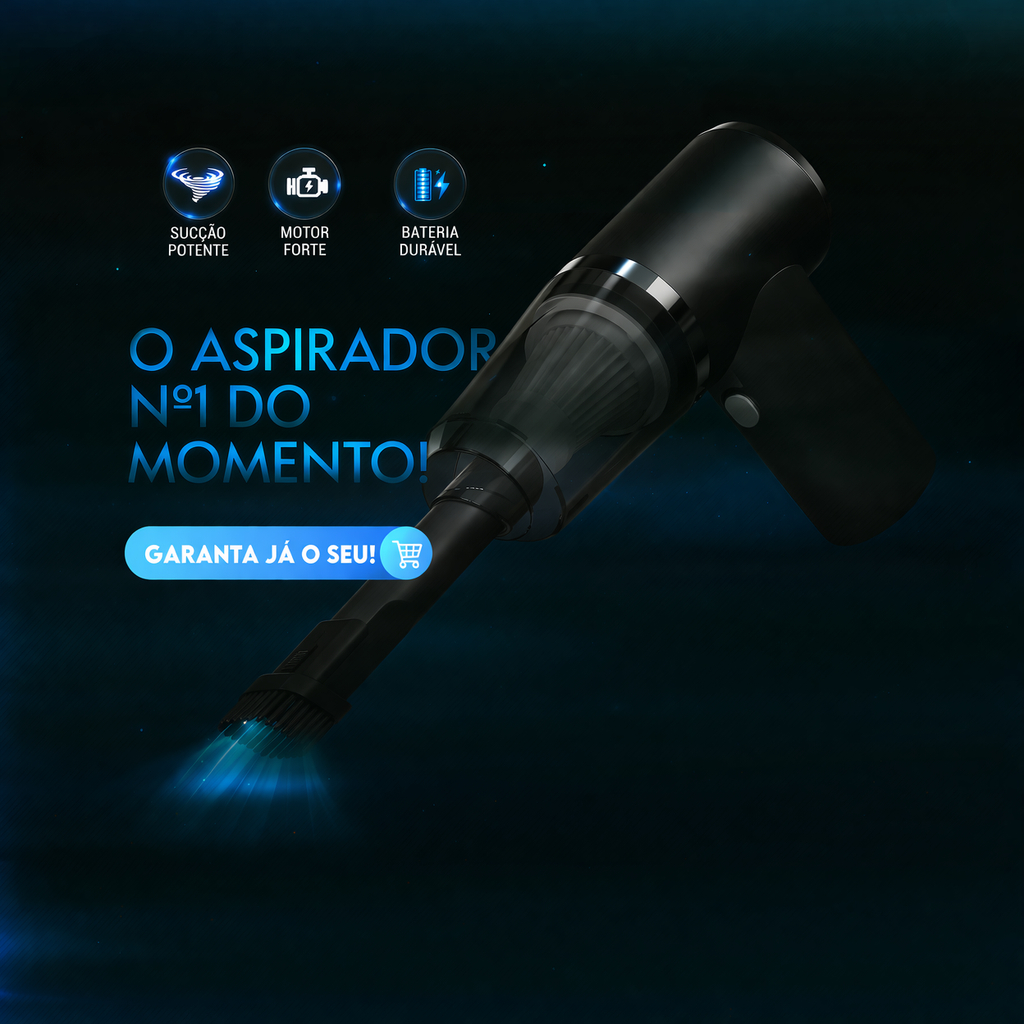 Aspirador Automotivo Portátil Potente Sem Fio Recarregável Mini Aspirador Carro Premium Bivolt
