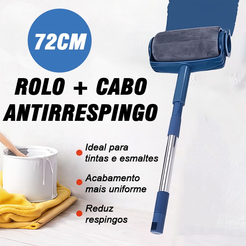 Conjunto de rolos de pintura suaves, ideal para pintar paredes + haste telescópica de três secções (72 cm) em Oferta na Shopee