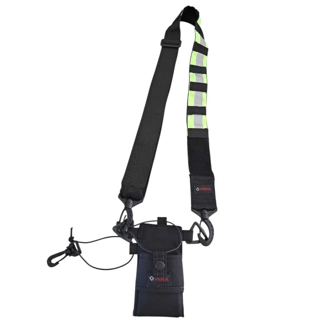 Porta Rádio HT Comunicador Strap Cinto Firefighter Modelo Americano com Faixa Refletiva Mira