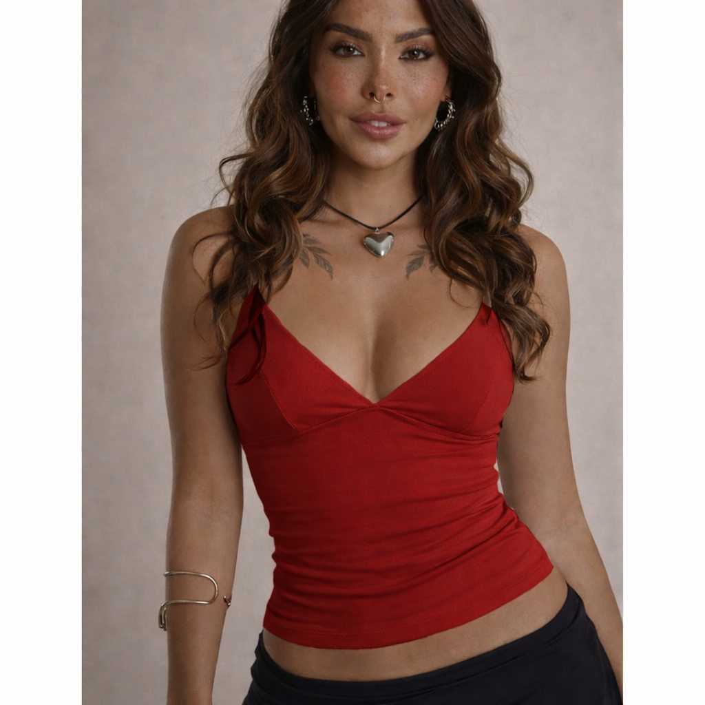 Regata Alça Fina em Poliamida Blusa com Forro Camiseta Decote em Oferta na Shopee