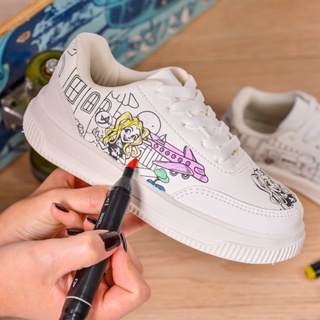Tênis Casual Feminino Infantil Personalizável Infantil Criativo  Pinte & Crie Seu Próprio Estilo em Oferta na Shopee