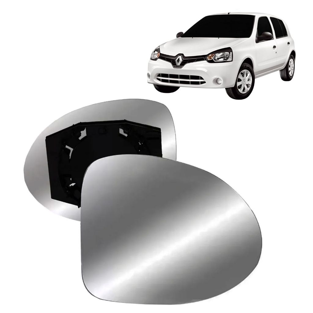 Lente Espelho Retrovisor Clio 2013 a 2016 Com Base