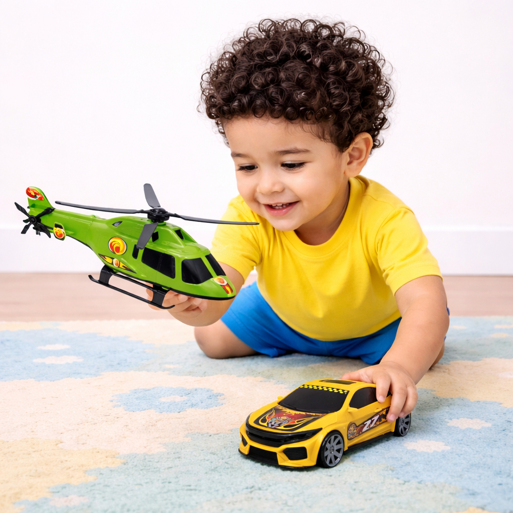 Brinquedos De Menino Carrinho + Helicóptero Brinquedos Carro Infantil Brinquedo Menino