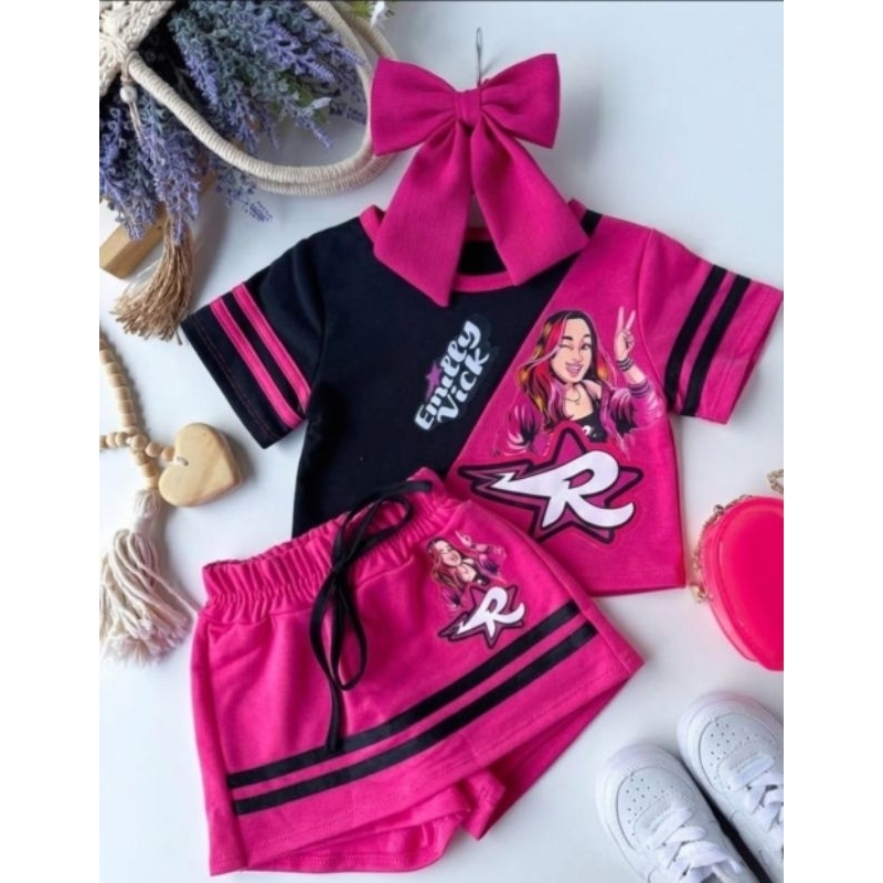 Conjunto Infantil Menina Roupa Emilly Vick Camiseta e Short Roupa Infantil Menina Barato em Oferta na Shopee