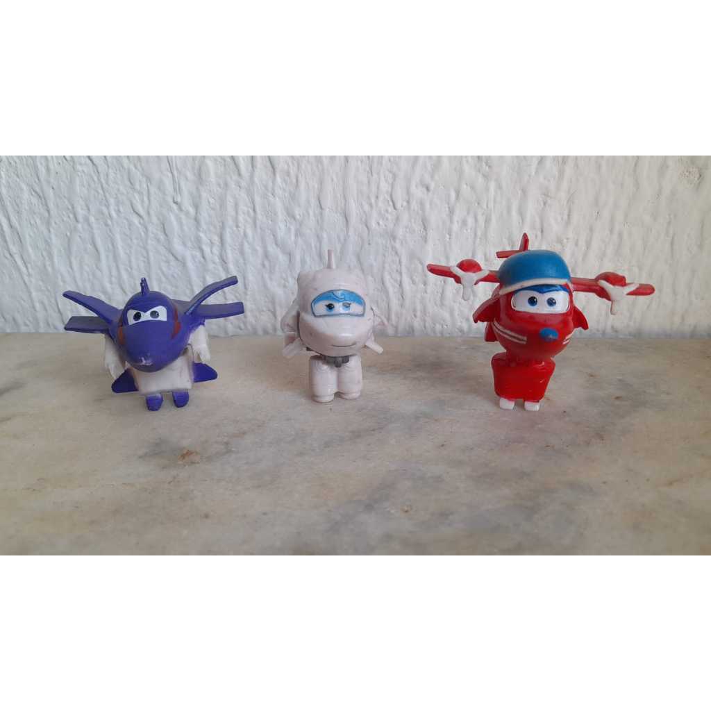 Super Wings Boneco Antigo Miniatura (3 Unidades)