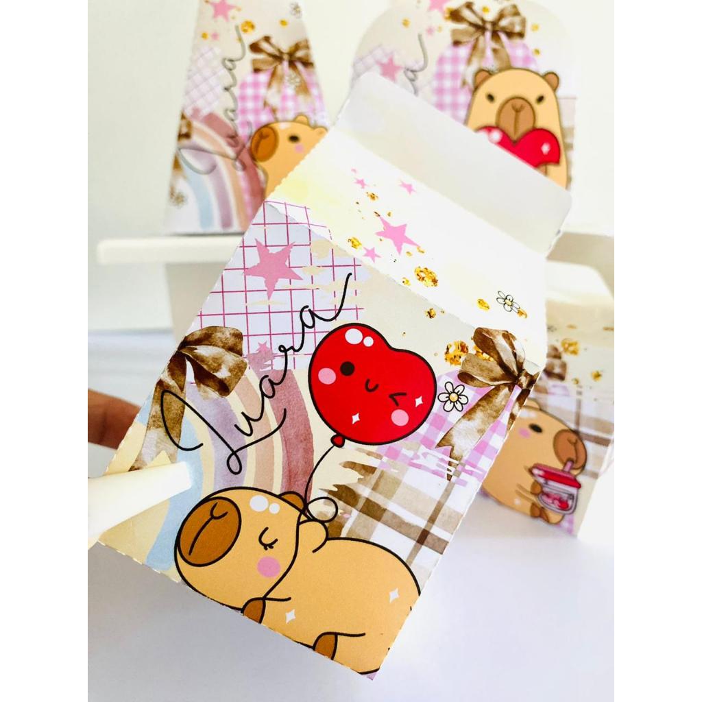 Kit de Caixinhas Personalizado Capivara  |  Lembrancinha  |  Aniversário   |  Festa |  Pegue e Monte