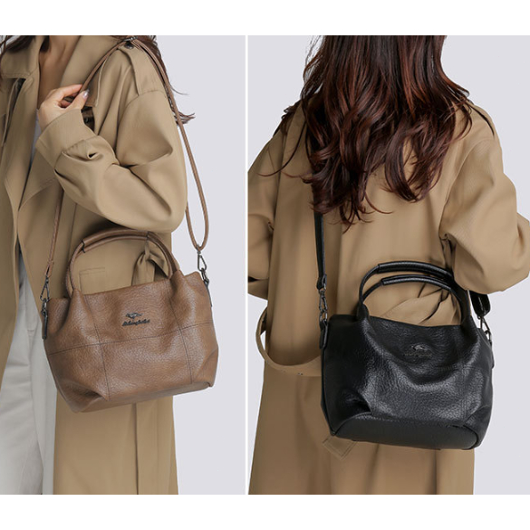 Bolsa Feminina Couro Elegante Grande Capacidade Ombro Transversal Trabalho Casual