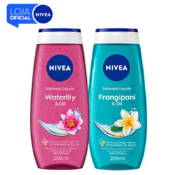 KIT NIVEA Sabonete Líquido Waterlily & Oil 250ml + NIVEA Sabonete Líquido Frangipani & Oil 250ml
