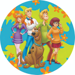 Painel de Festas Redondo com Acabamento em Elástico SCOOBY-DOO