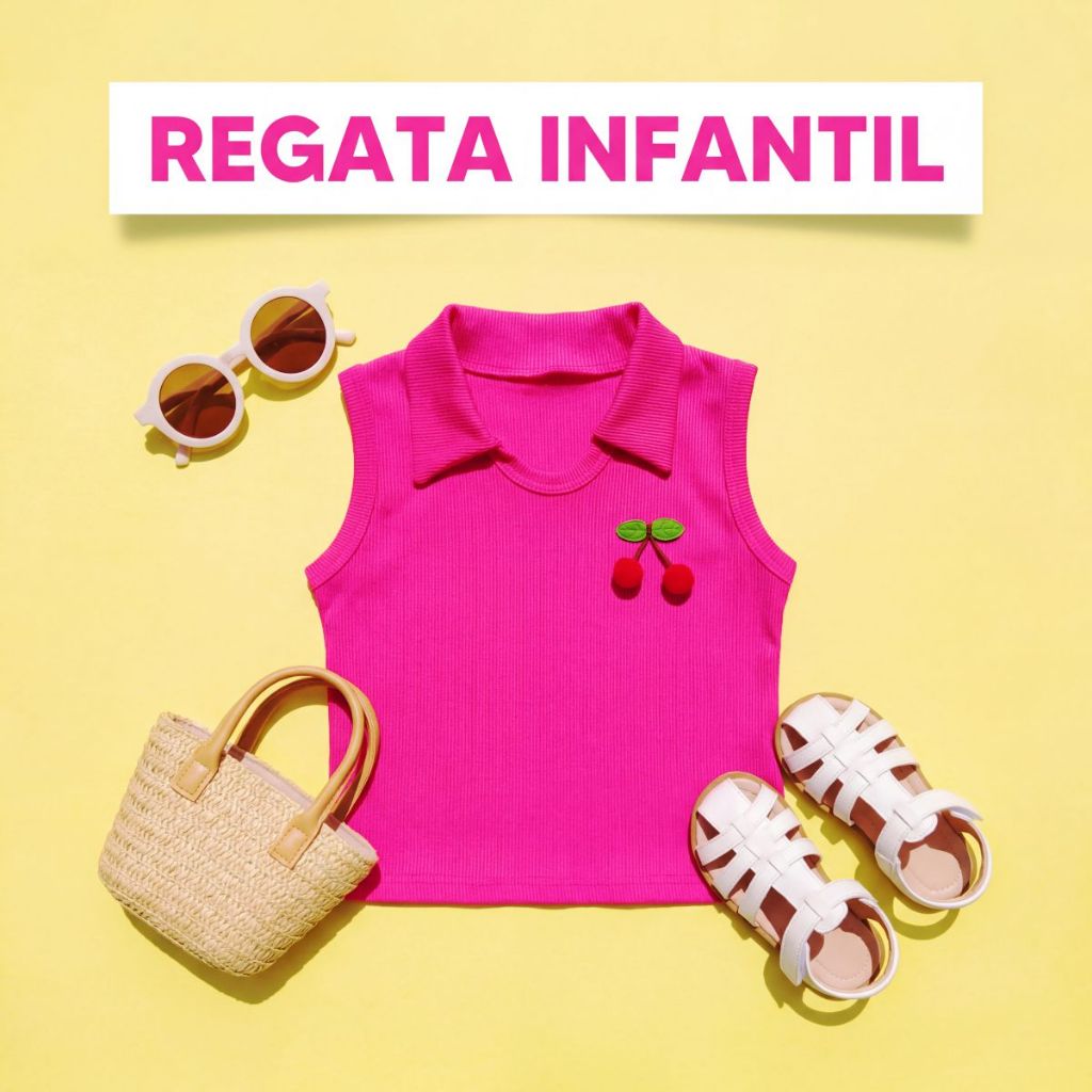 Camiseta Regata infantil menina moda verão 1 ao 12 anos