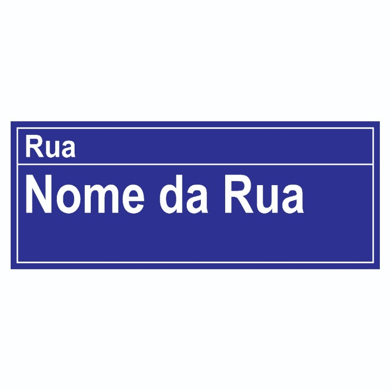 Placa de Identificação de Rua Avenida Personalizada Azul – Nome de Rua Residencial/Comercial
