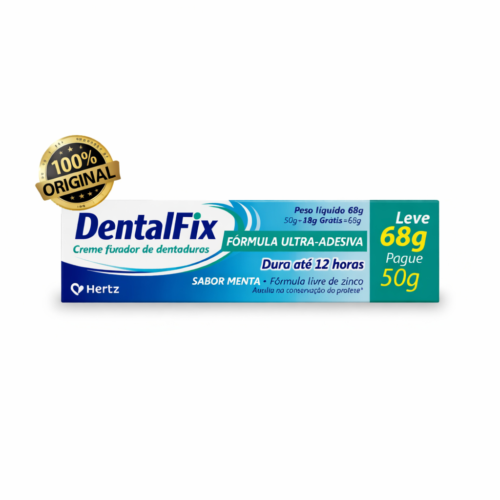 Dentalfix Creme Fixador De Dentaduras Sabor Menta 68g em Oferta na Shopee