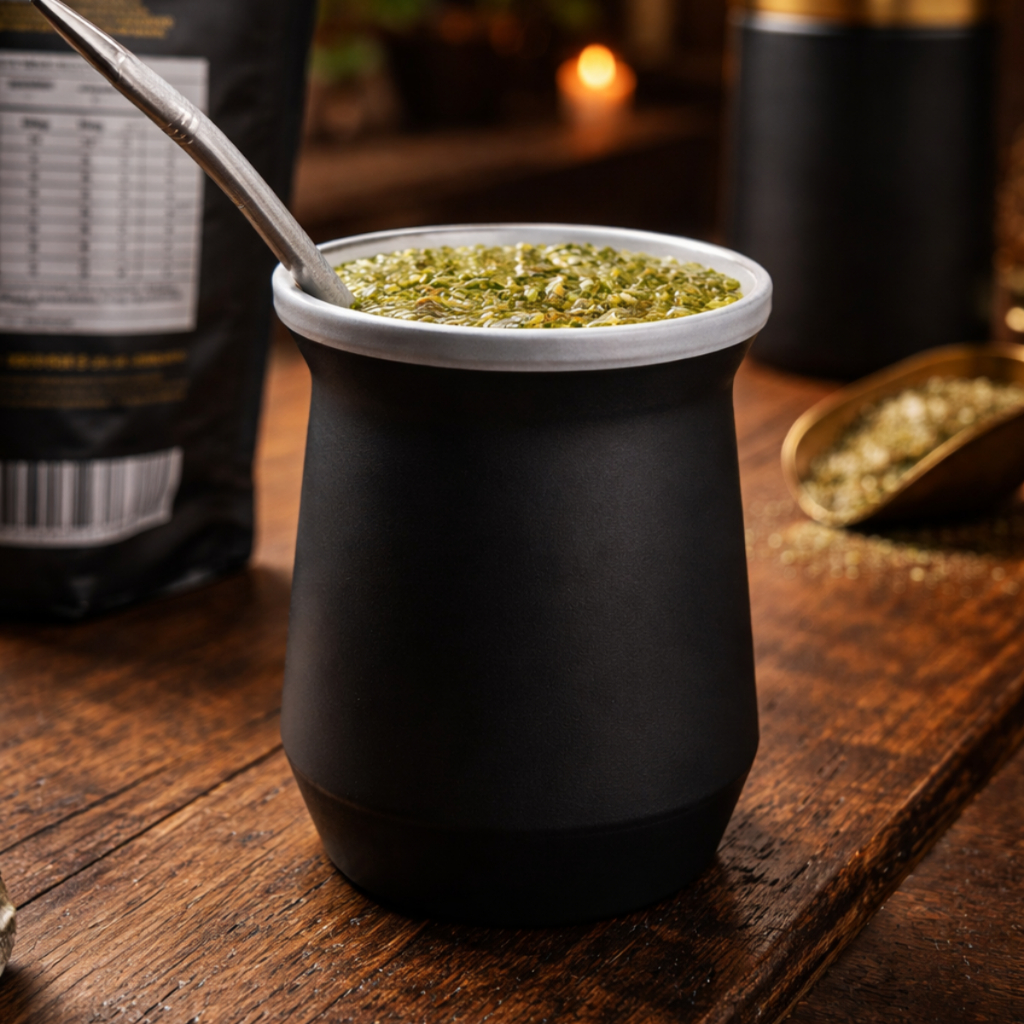 Cuia Térmica Aports Alumínio 300ml Com Bomba Para Chimarrão Cor Preto Lisa Liso Tereré Mate