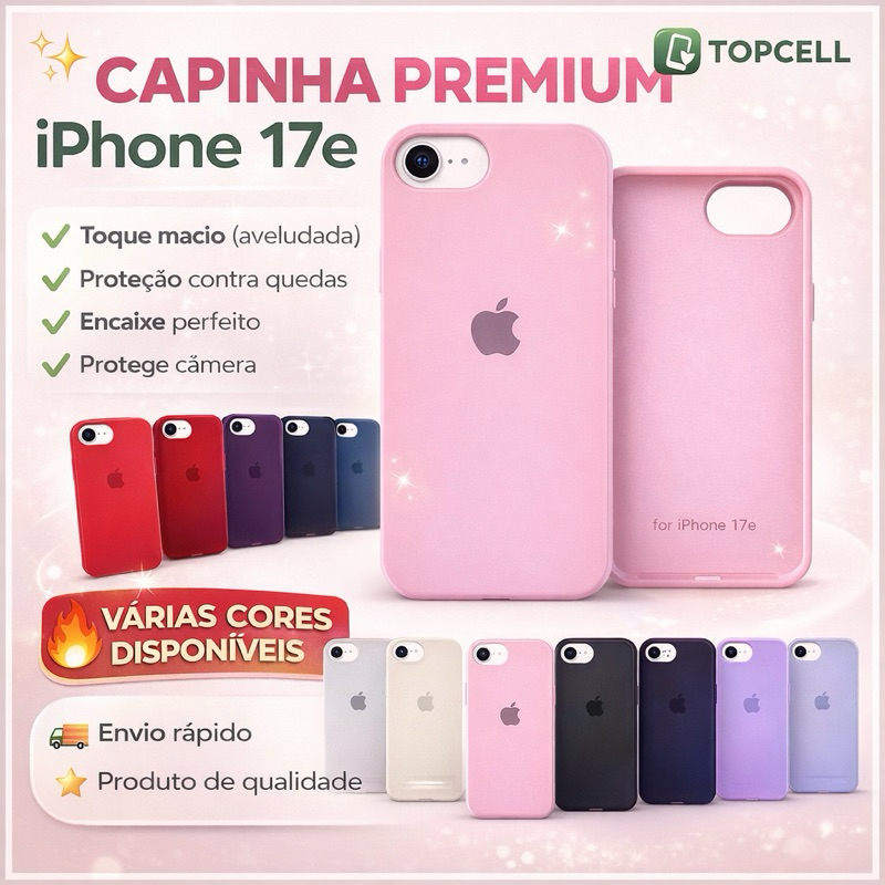Capinha Case 17E Silicone Aveludada premium Para Phone 17E Luxo Envio rápido