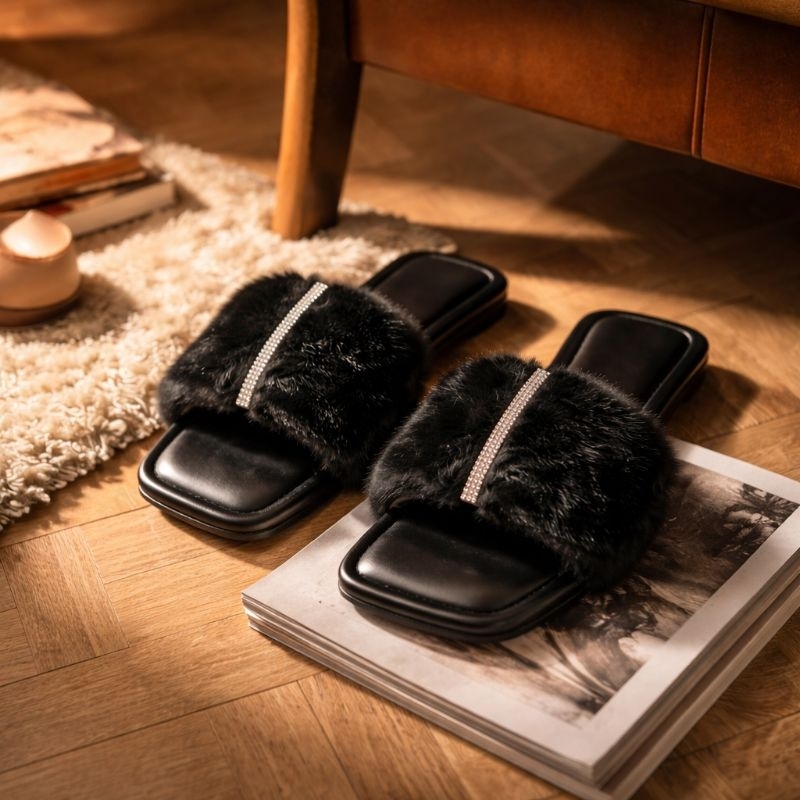 Rasteira Pantufa Feminina Confortável Leve Macia Chinelo Sandália Casual Dia a Dia