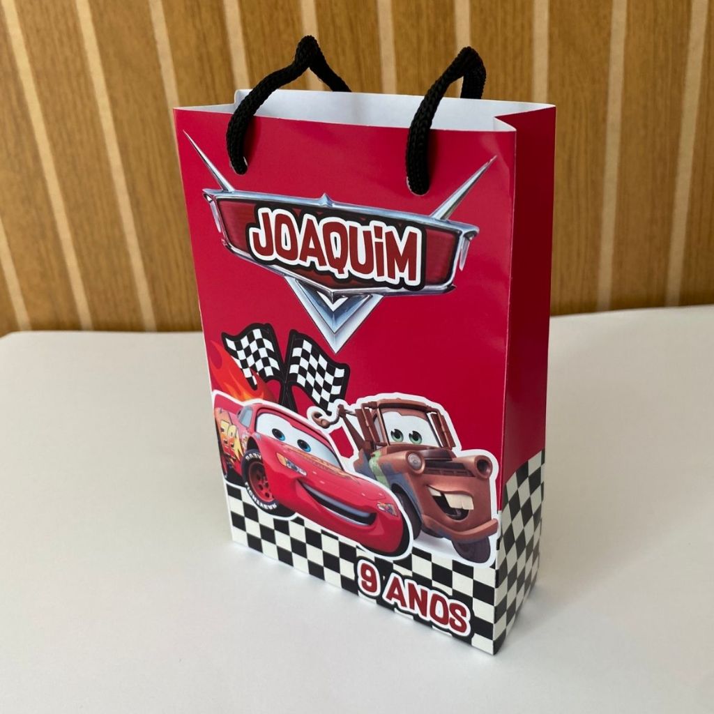 Kit Sacolinha 10|15|20 Personalizada Carros Festa 10x15cm | Lembrancinha, Embalagem, Kit Presente com Alça