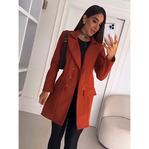 casaco sobretudo femenino em tecido lã batida moda de inverno