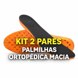 Kit Economia 2 Palmilhas Ortopédicas Anatômica Macia Leve Confortável Em Gel