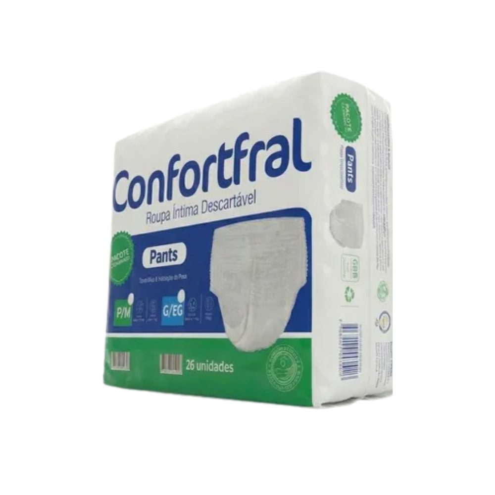Fralda tipo calcinha/cueca confortfral pants pacote 26 unidades
