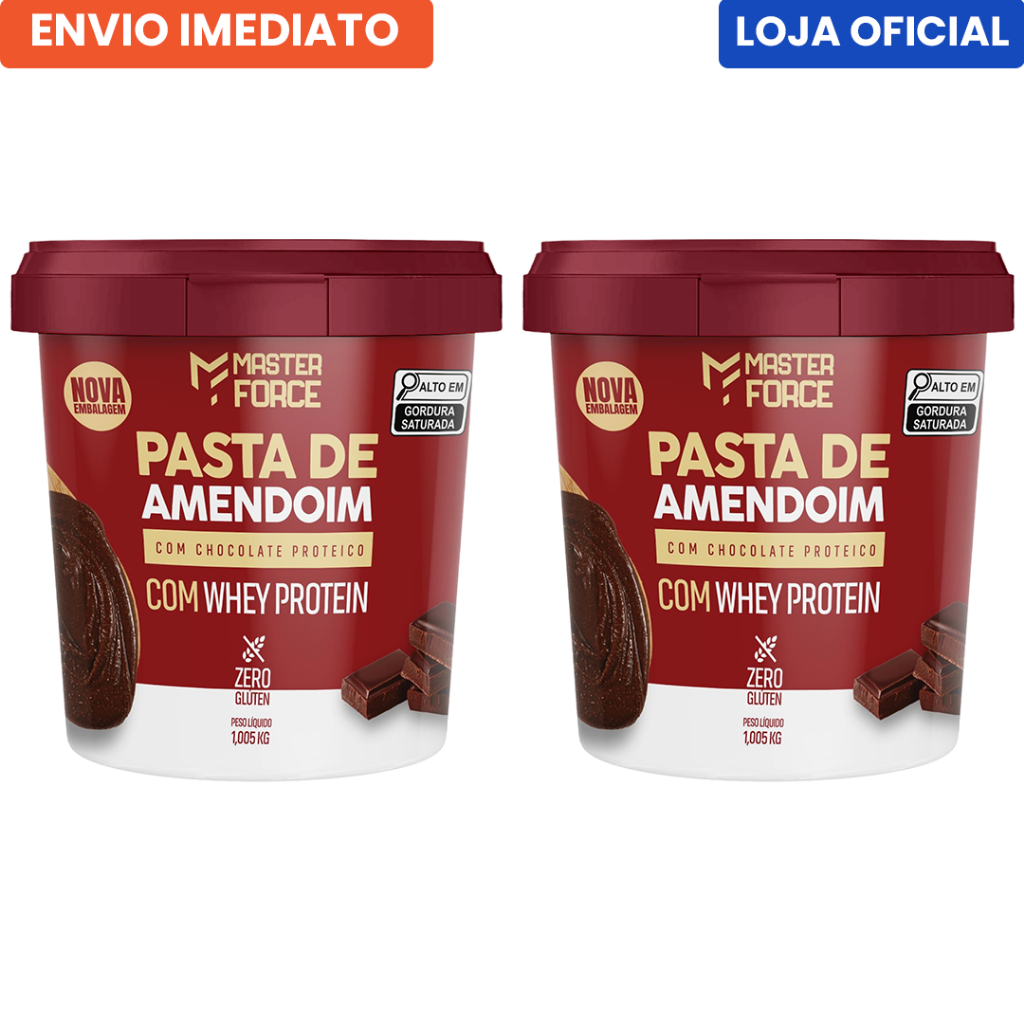 Kit 2 Pastas de Amendoim Com Chocolate Proteico Com Whey 1,005KG