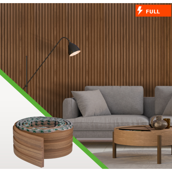 Painel Ripado Laminado Linha Madeto Meu Rodapé 10m Cor Nogueira Natural | Envio FULL