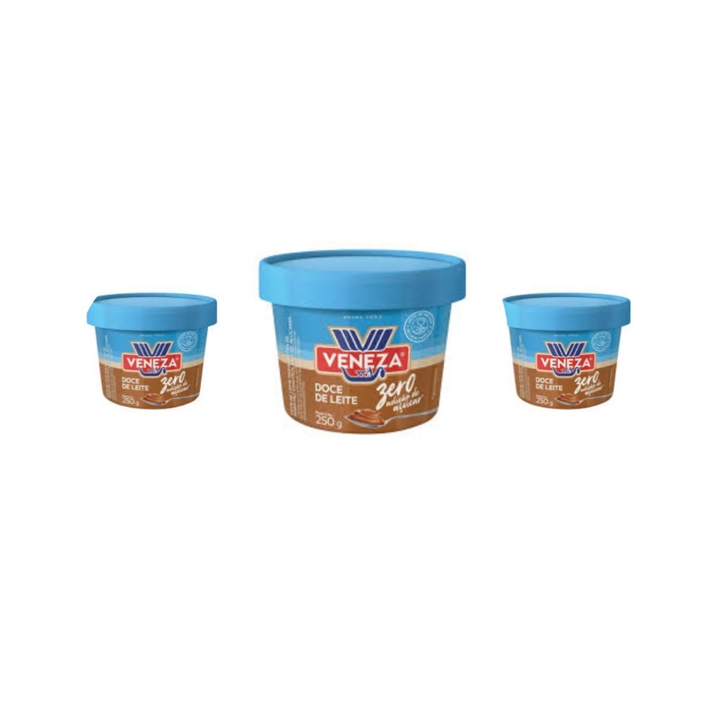Kit 3 Doce De Leite Veneza Zero Adição De Açúcar 250gr