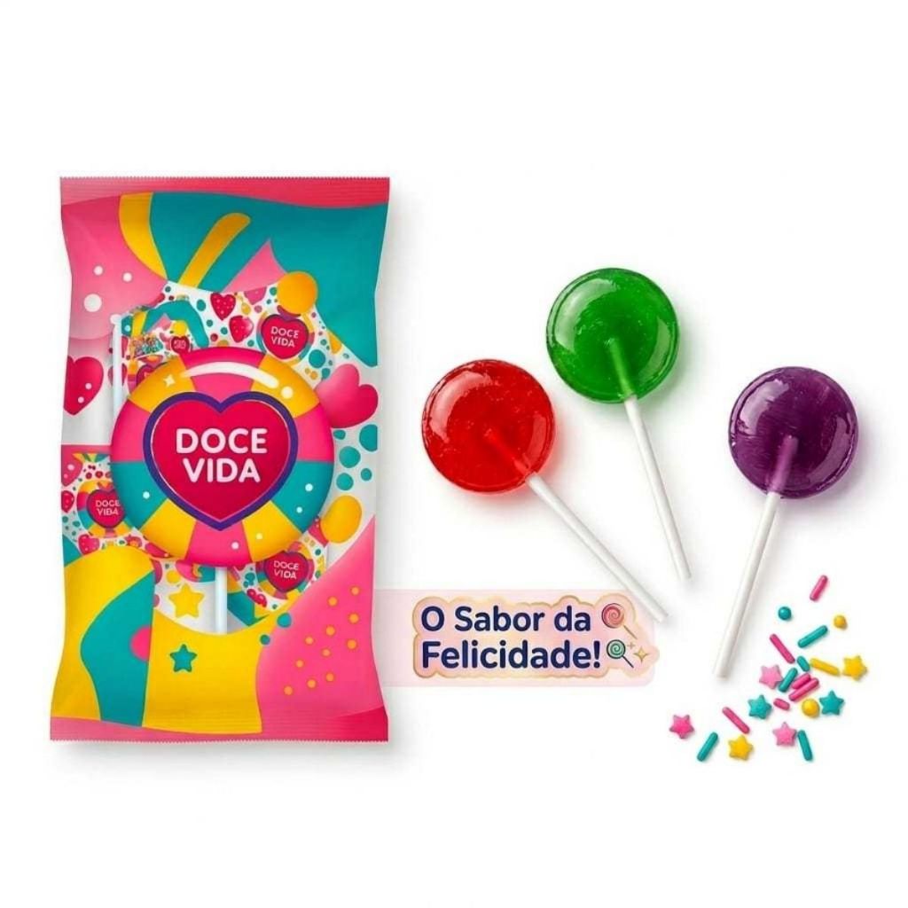 Pirulitos Zero Acucar Sabores Frutas Sortidas Pacote 14 Unidades