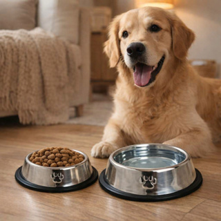 Comedouro e Bebedouro Inox Antiderrapante Tigela Pote Para Cães Gatos - Resistente e Ideal Para Pets de Todos os Portes em Oferta na Shopee