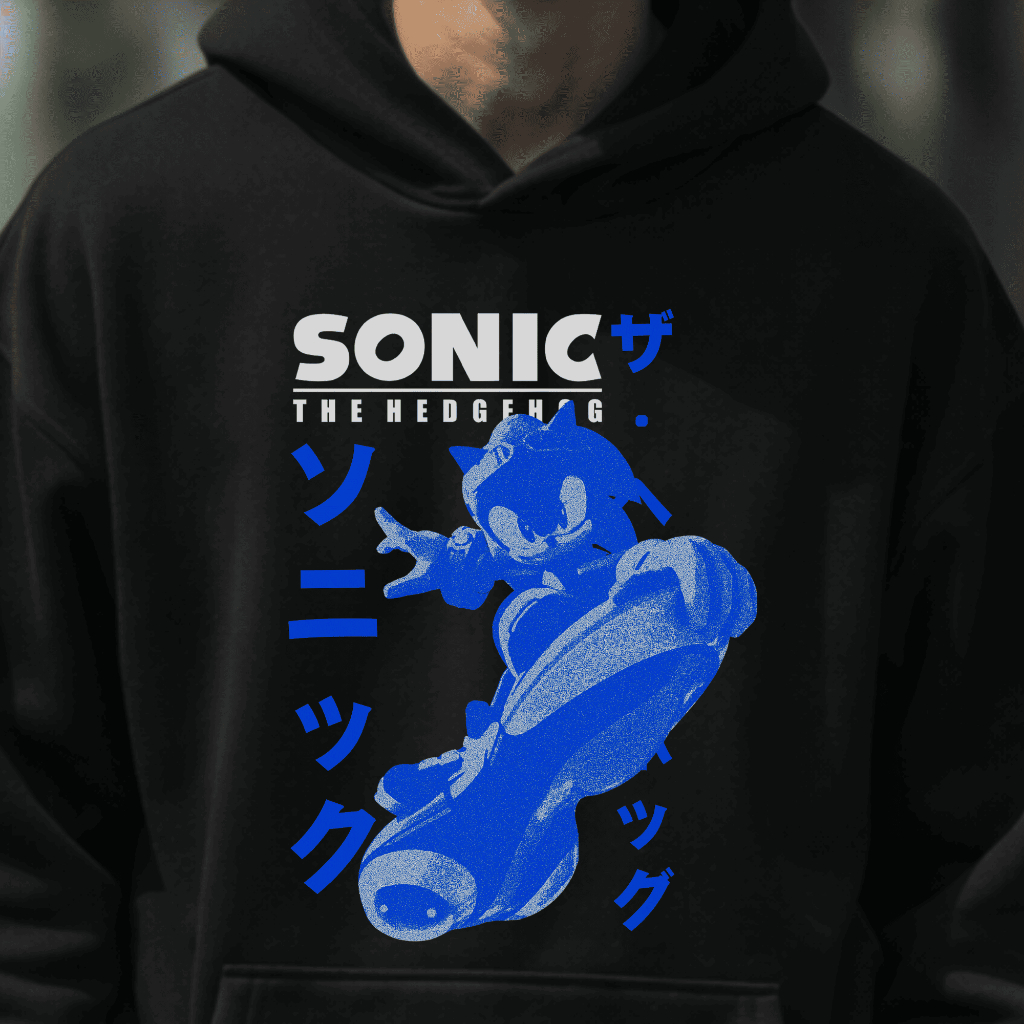 Moletom Canguru 100% Algodão Estilosa Sonic The Hedgehog Riders Zero Gravity Confortável Streetwear Hip Hop Casual